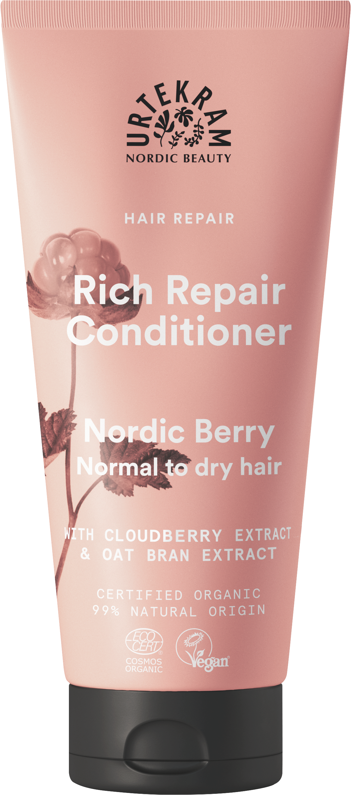 Urtekram Nordic Berry Hoitoaine 180 ml, tehokosteuttava luomuhoitoaine