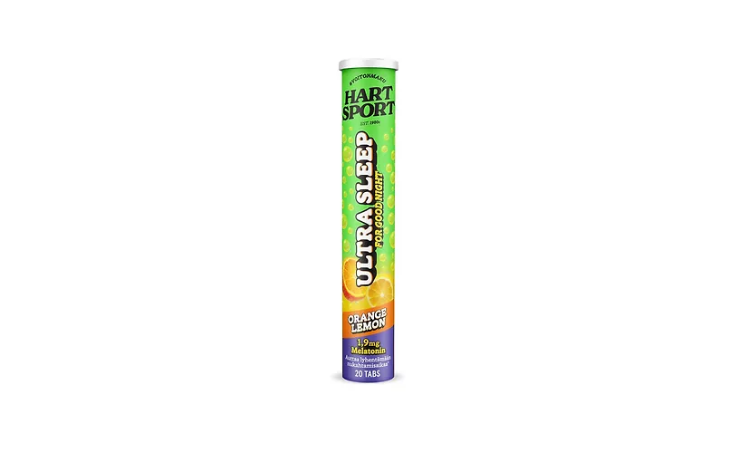 Hart-Sport Ultra Sleep Orange Lemon -melatoniiniporetabletti, appelsiinin ja sitruunan maku, 20 tablettia