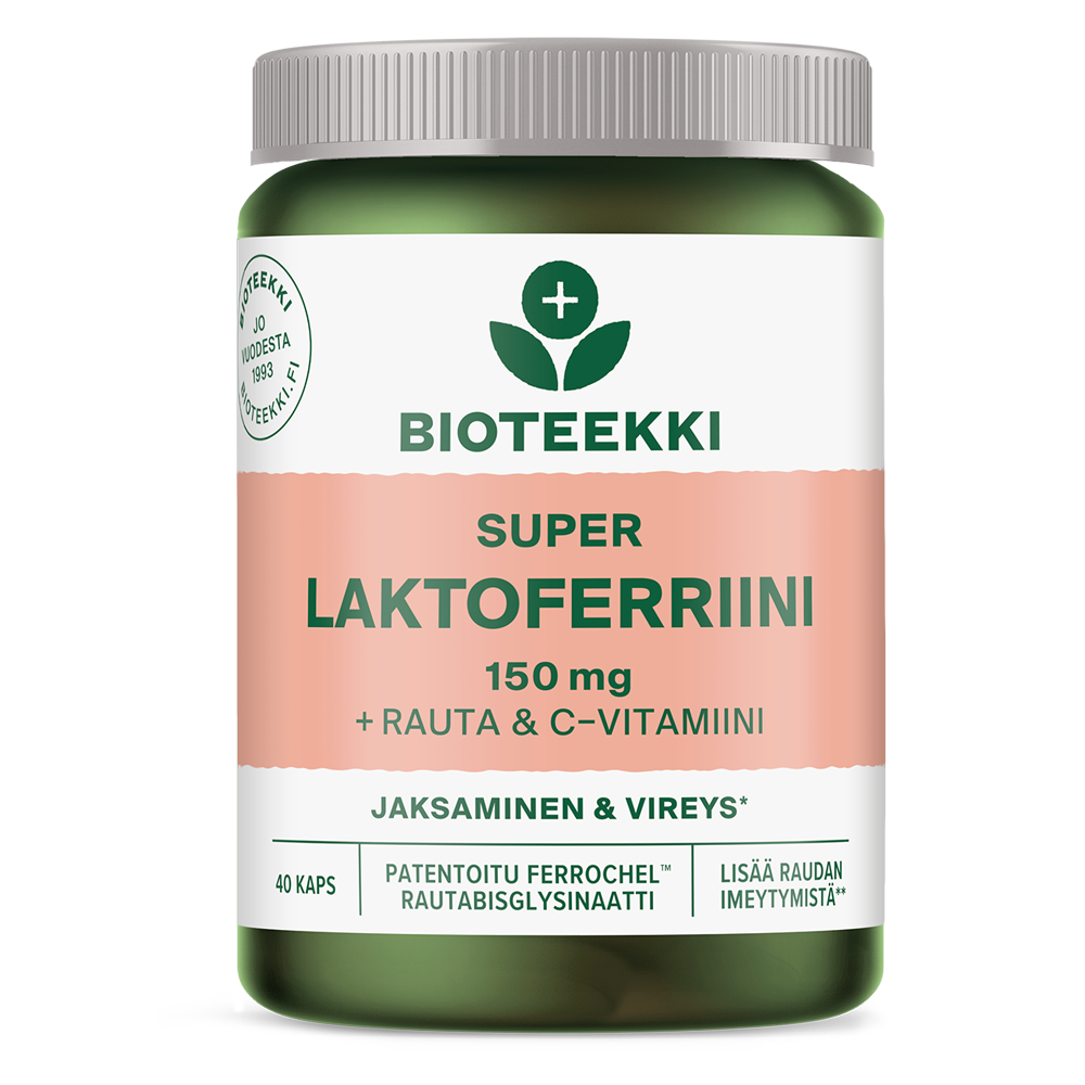Bioteekki Super Laktoferriini 150 mg + Rauta & C-vitamiini-Bioteekin-Hyvinvoinnin Tavaratalo