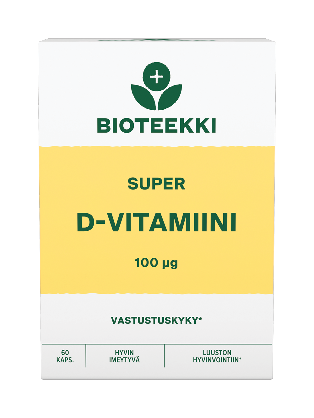 Bioteekki Super D-vitamiini 100 mikrog-Bioteekin-Hyvinvoinnin Tavaratalo