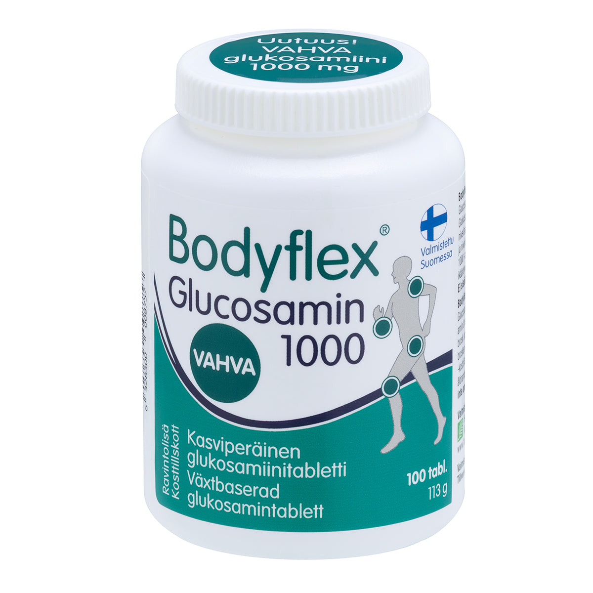 Bodyflex Glucosamin 1000, 100 tablettia, kasviperäinen vegaaninen glukosamiinitabletti
