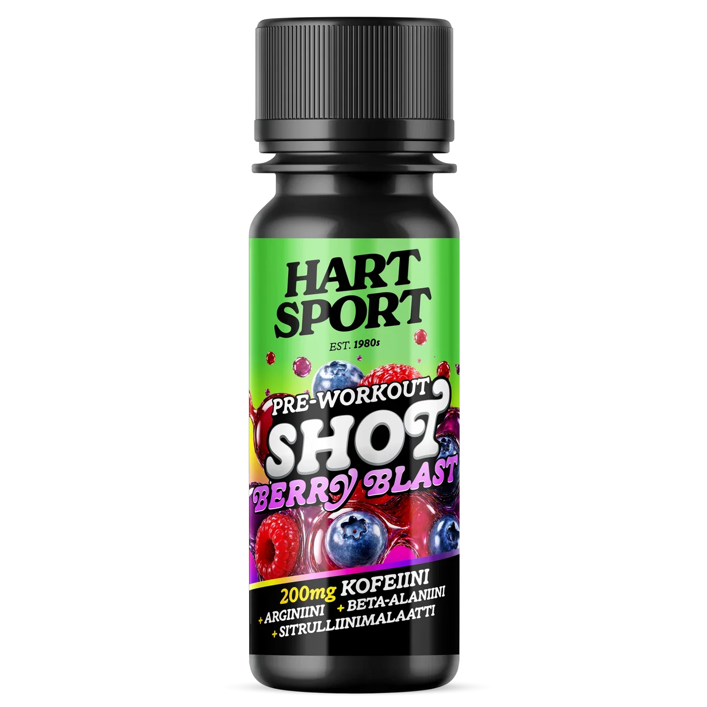 Hart-Sport Pre-Workout Shot, Berry Blast, 60 ml käyttövalmis shotti