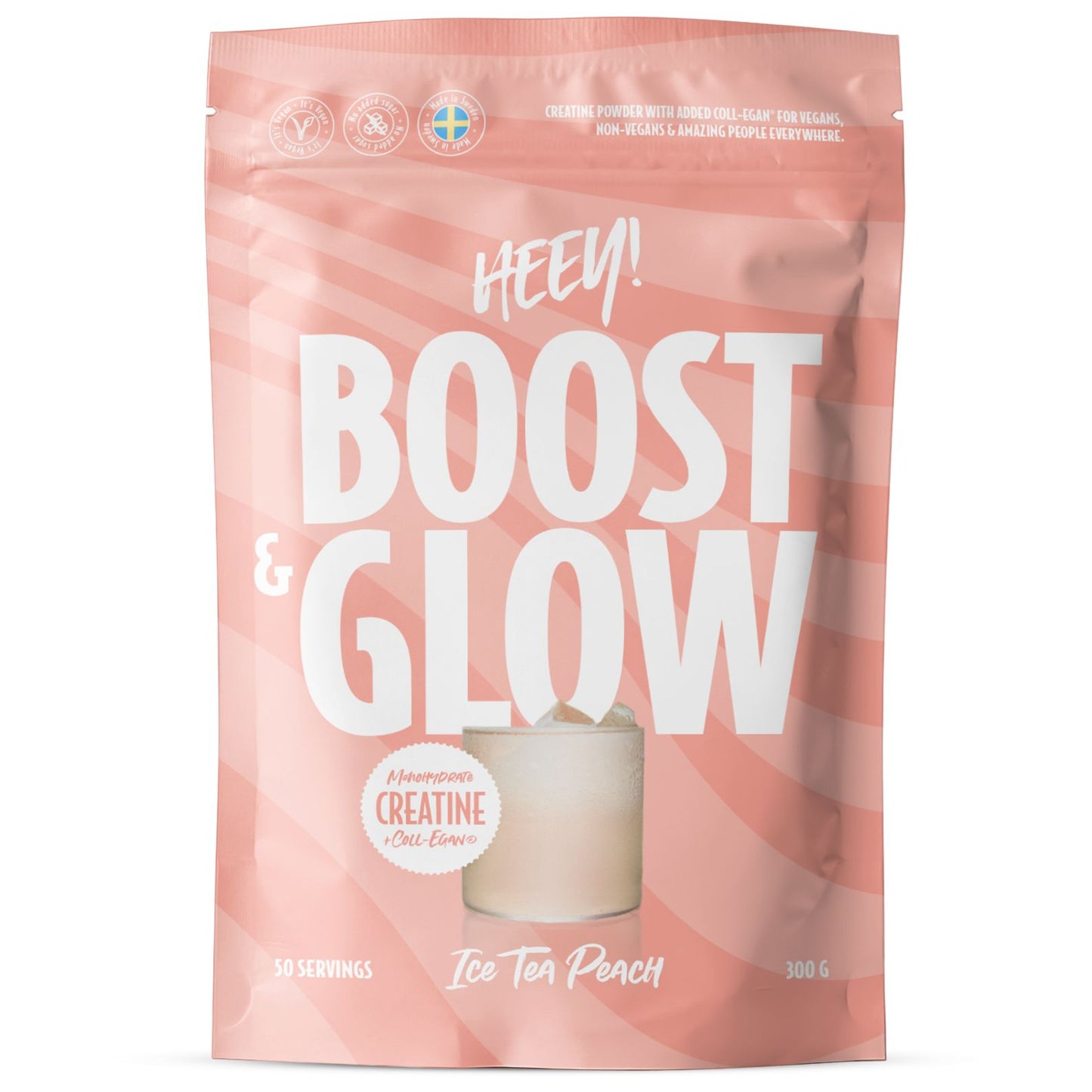 Heey! Boost & Glow Creatine + Coll-egan®, Ice Tea Peach-Heey!-Hyvinvoinnin Tavaratalo