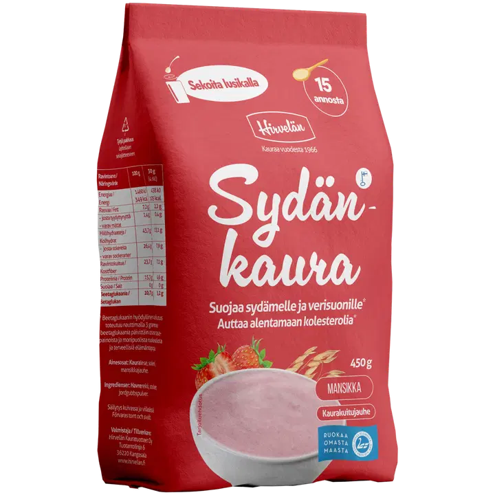 Hirvelän Sydänkaura Mansikka (Parasta ennen 22.10.2026)