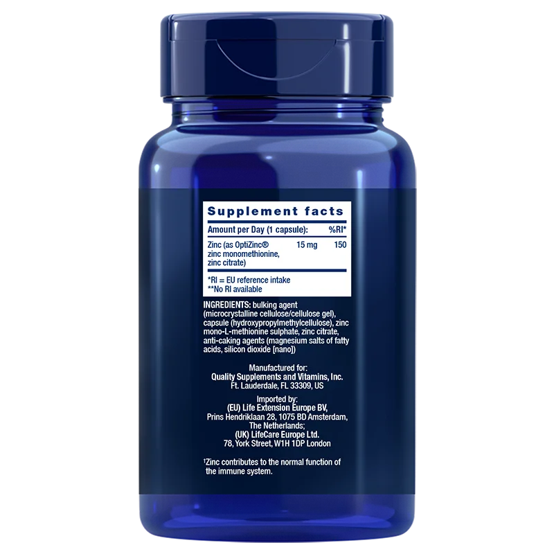 Life Extension Zinc 15 mg-Life Extension-Hyvinvoinnin Tavaratalo