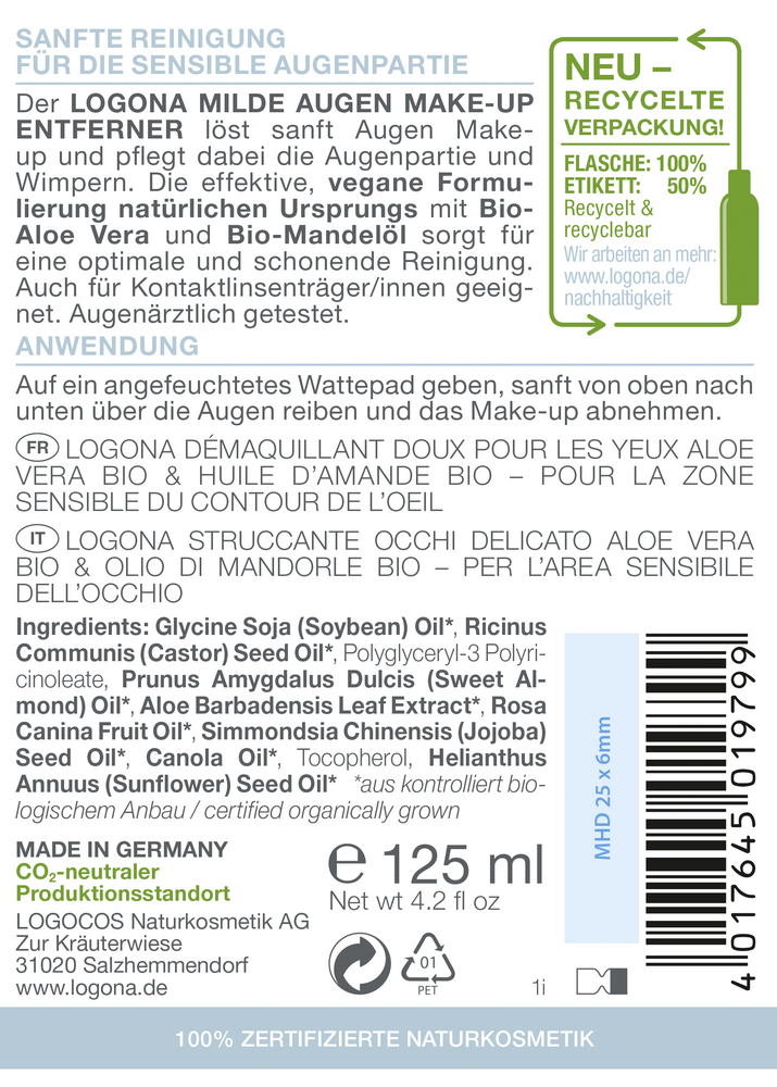 Logona Classic Silmämeikinpoistoaine-Logona-Hyvinvoinnin Tavaratalo