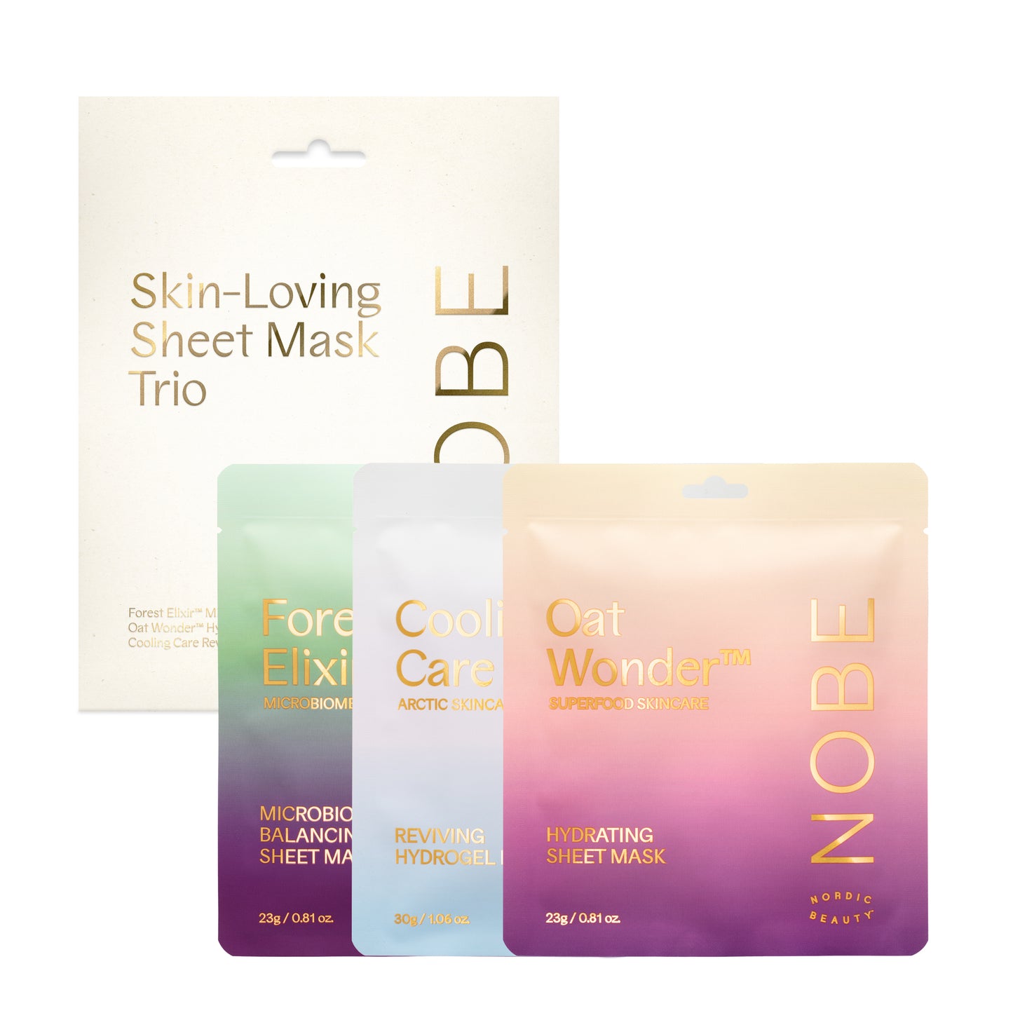 NOBE Skin-Loving Sheet Mask Trio-NOBE Nordic Beauty-Hyvinvoinnin Tavaratalo