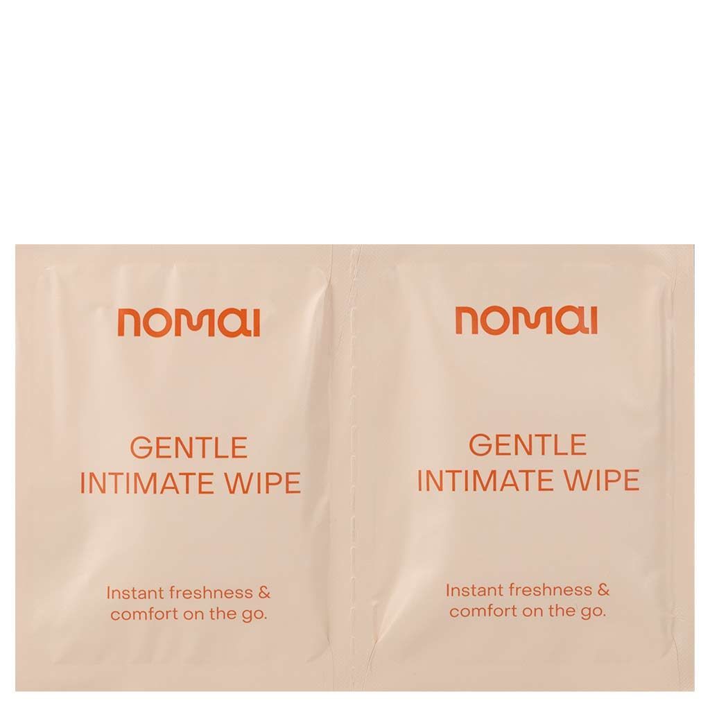 Nomai Gentle Intimate Wipes – hajusteettomat intiimipyyhkeet postbiooteilla, yksittäispakatut pyyhkeet