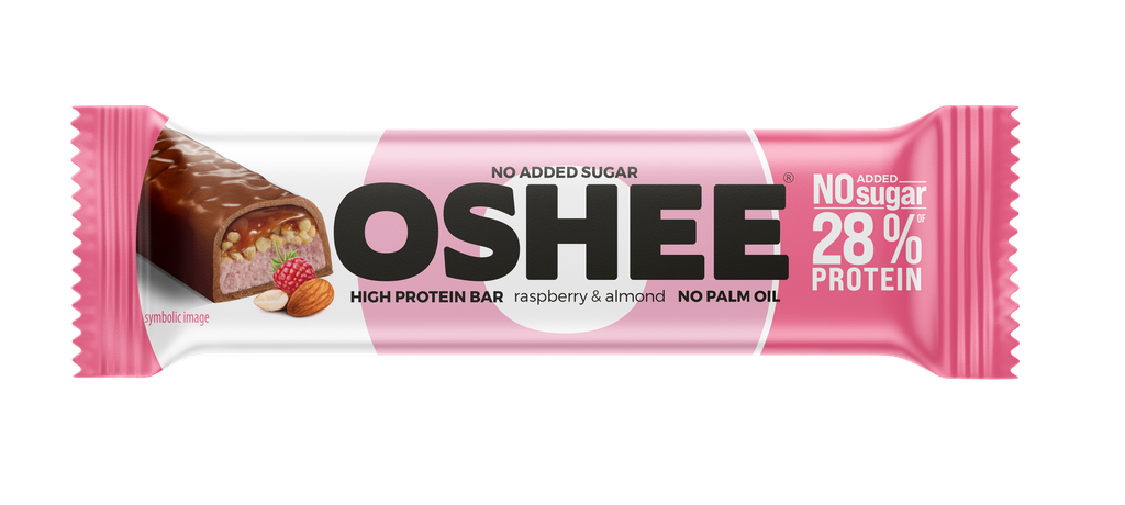 OSHEE Protein Bar Raspberry & Almond (Parasta ennen 28.10.2026)