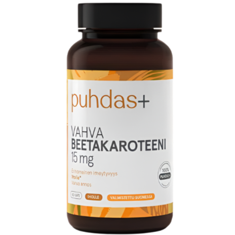 Puhdas+ Vahva Beetakaroteeni 15 mg-Puhdas+-Hyvinvoinnin Tavaratalo