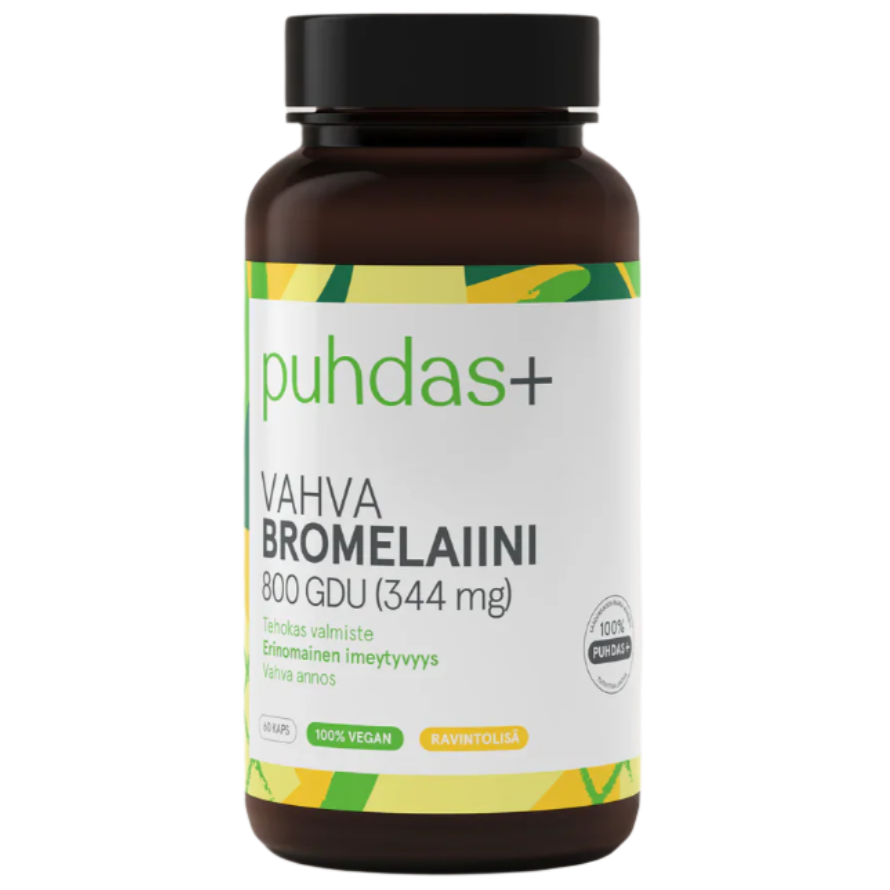 Puhdas+ Vahva Bromelaiiini-Puhdas+-Hyvinvoinnin Tavaratalo
