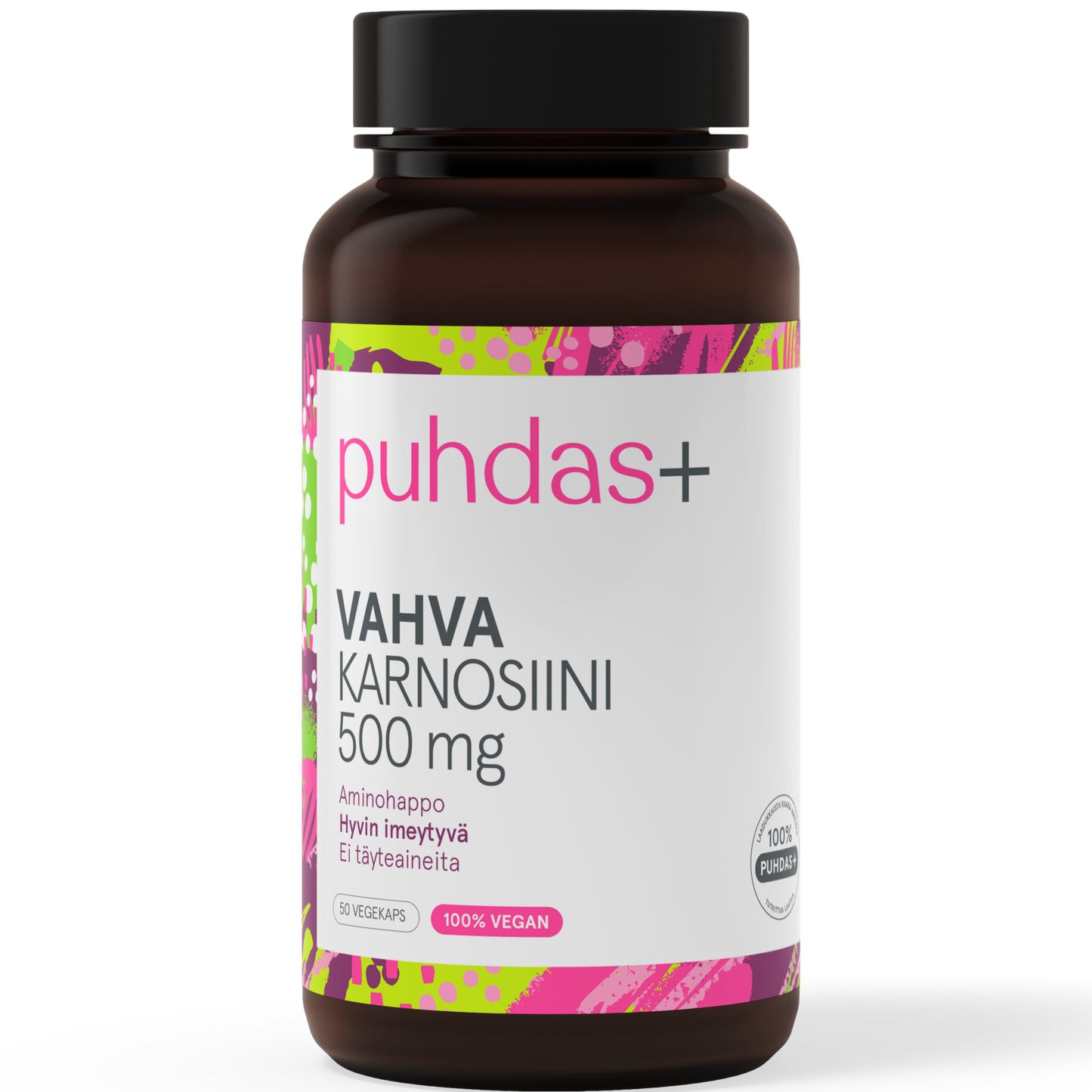 Puhdas+ Vahva Karnosiini 500 mg-Puhdas+-Hyvinvoinnin Tavaratalo