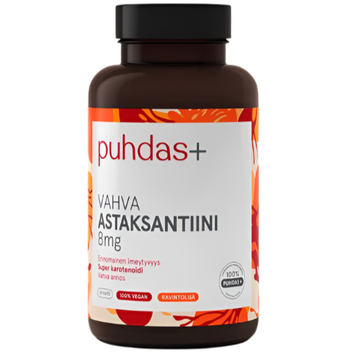 Puhdas+ Vahva Astaksantiini 8 mg-Puhdas+-Hyvinvoinnin Tavaratalo