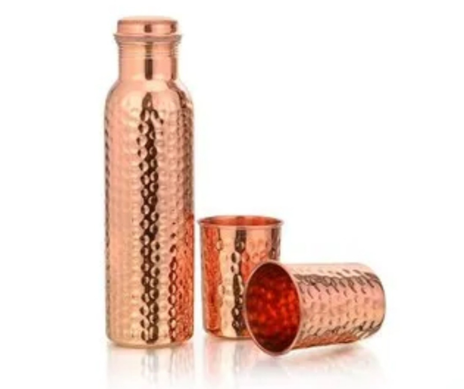 Saharogya Kuparipullo + Kaksi Kuparikuppia-Saharogya-Hyvinvoinnin Tavaratalo