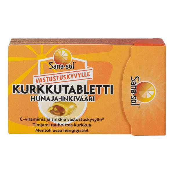 Sana-sol Kurkkutabletti Hunaja-Inkivääri-Sana-sol-Hyvinvoinnin Tavaratalo