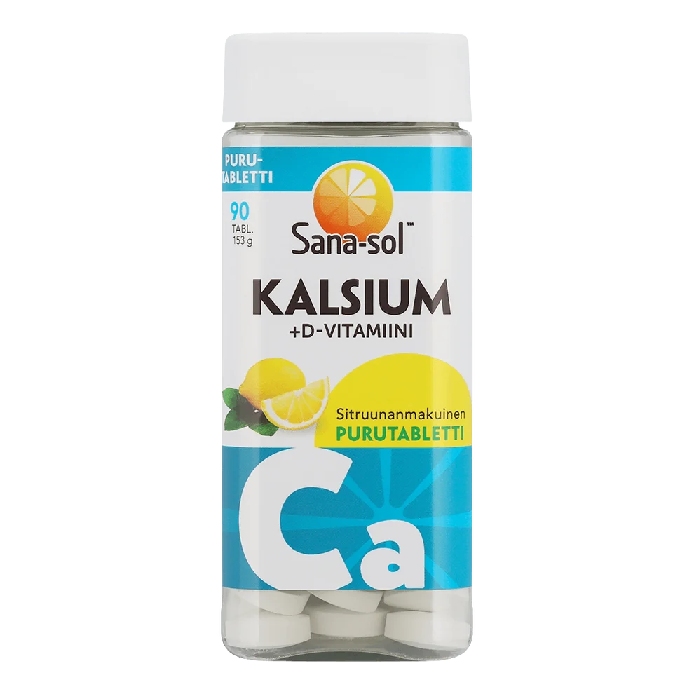 Sana-sol Kalsium + D-vitamiini purutabletit