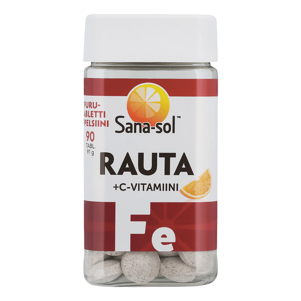 Sana-sol Rauta + C-vitamiini Purutabletti