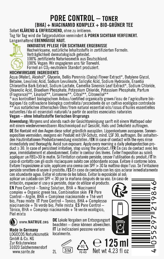 Sante Pore Control Kasvovesi-Sante-Hyvinvoinnin Tavaratalo