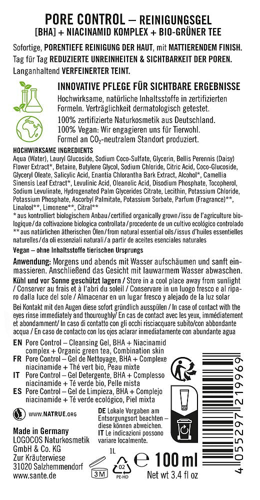 Sante Pore Control Puhdistusgeeli-Sante-Hyvinvoinnin Tavaratalo
