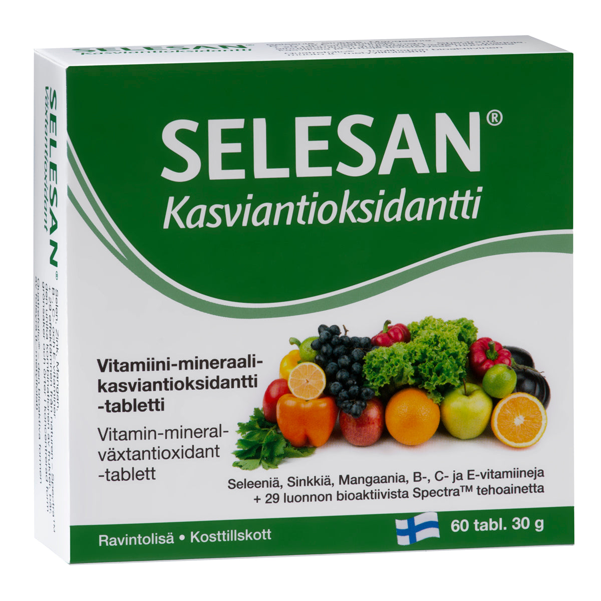 Selesan Kasviantioksidantti 60 tablettia, vitamiini-, kivennäisaine- ja kasviantioksidanttitabletti