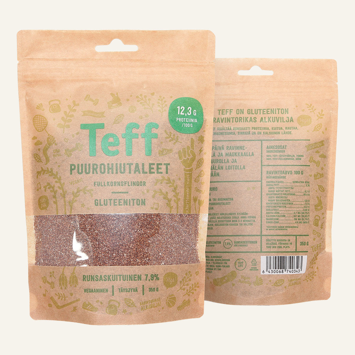 Teff Life Gluteeniton Teff Puurohiutale-Teff Life-Hyvinvoinnin Tavaratalo