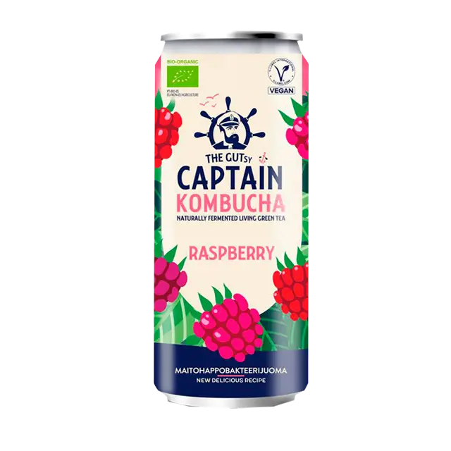 The Gutsy Captain Luomu Kombucha Raspberry-The Gutsy Captain-Hyvinvoinnin Tavaratalo