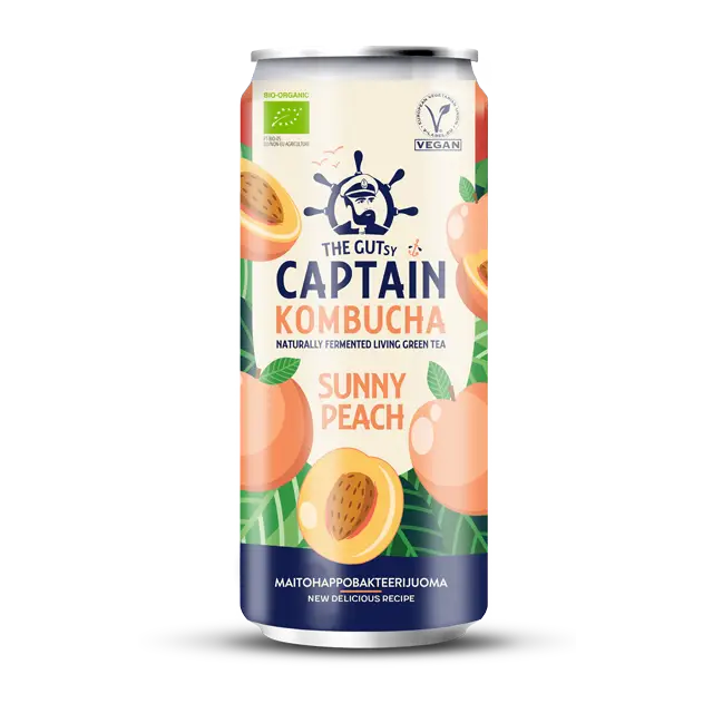 The Gutsy Captain Luomu Kombucha Sunny Peach-The Gutsy Captain-Hyvinvoinnin Tavaratalo