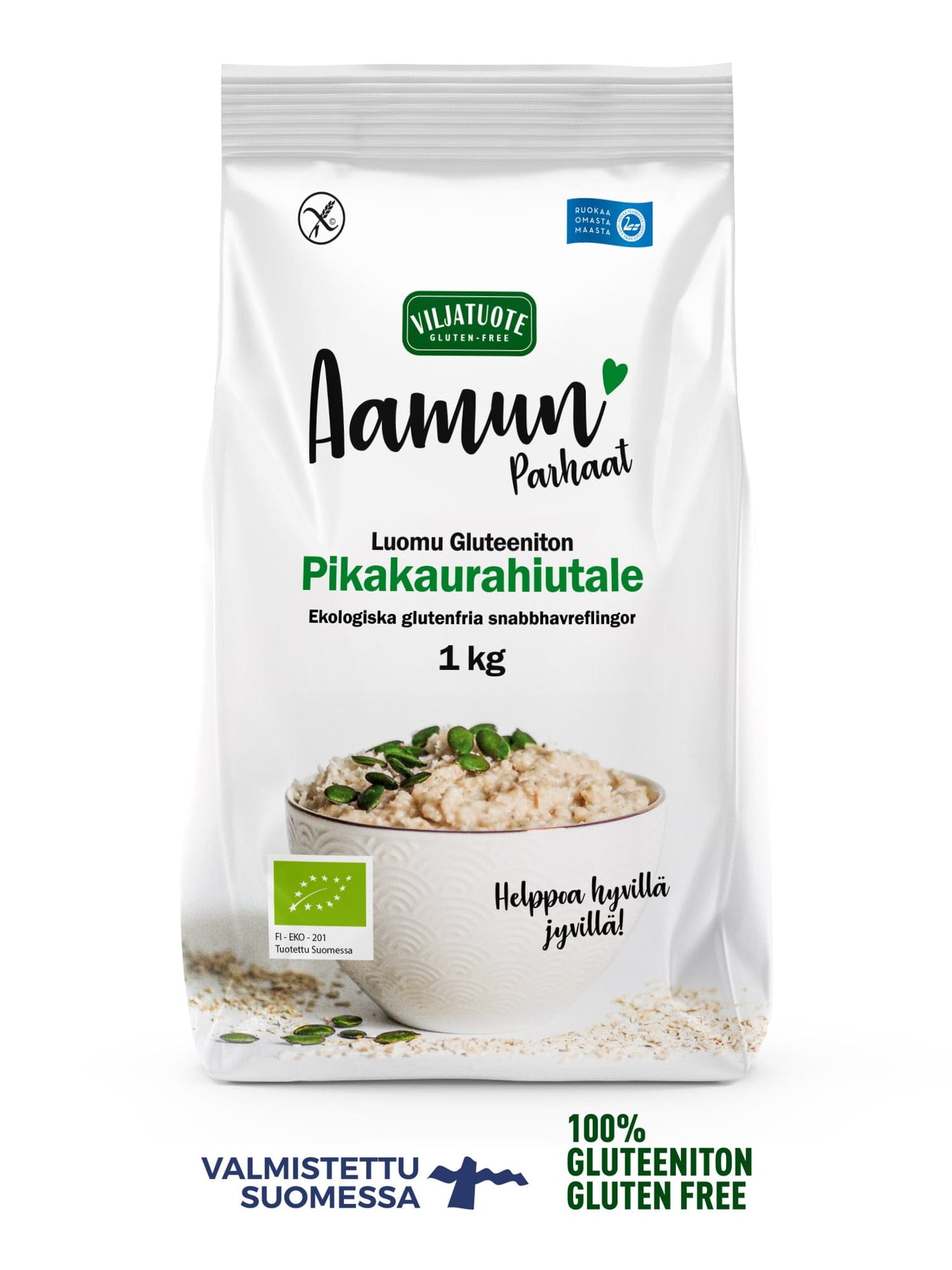 Virtasalmen Viljatuote Luomu Gluteeniton Pikakaurahiutale-Virtasalmen Viljatuote-Hyvinvoinnin Tavaratalo