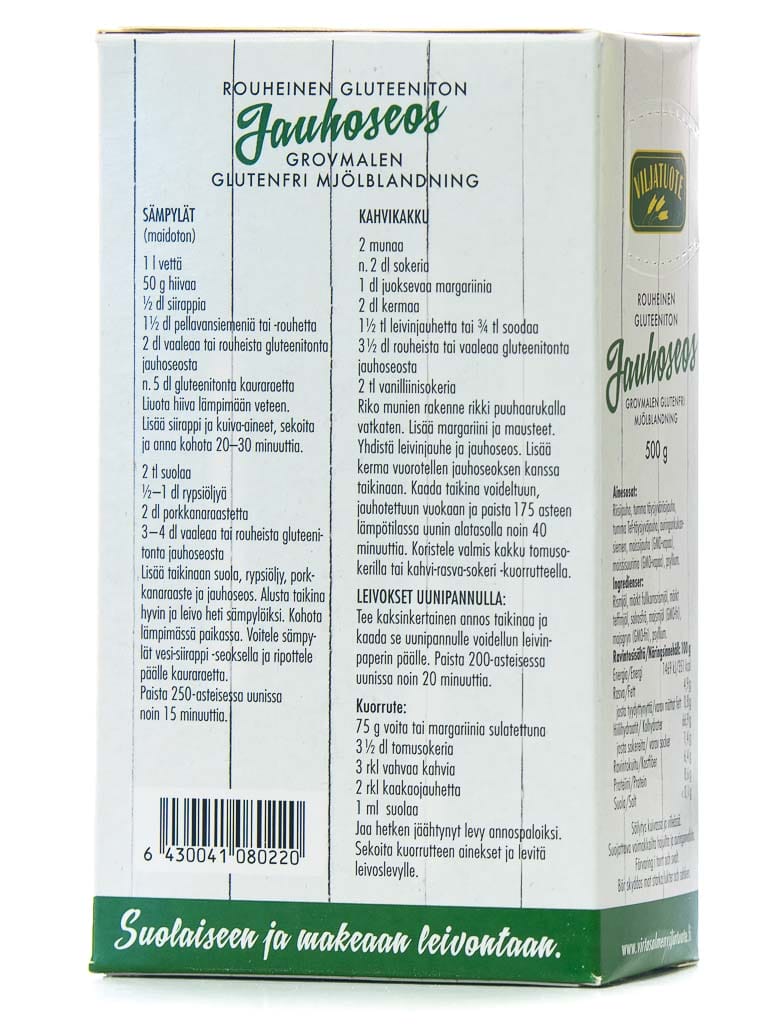 Virtasalmen Viljatuote Rouheinen Gluteeniton Jauhoseos-Virtasalmen Viljatuote-Hyvinvoinnin Tavaratalo