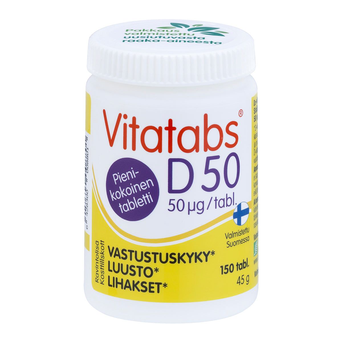 Vitatabs D 50 150 tablettia, vahva D3-vitamiinitabletti 50 mikrogrammaa