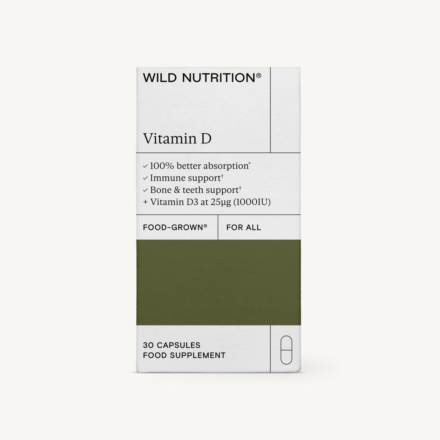 Wild Nutrition Vitamin D-Wild Nutrition-Hyvinvoinnin Tavaratalo