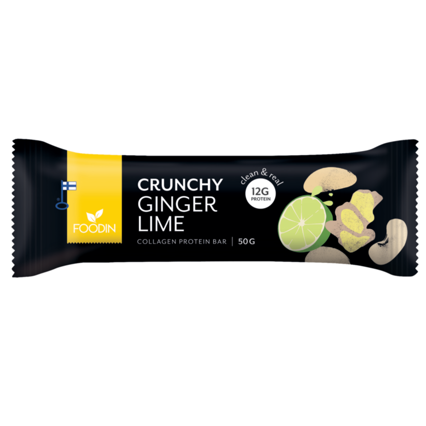 Foodin Collagen Protein Bar Crunchy Ginger Lime (Parasta ennen 31.01.2026)-Foodin-Hyvinvoinnin Tavaratalo