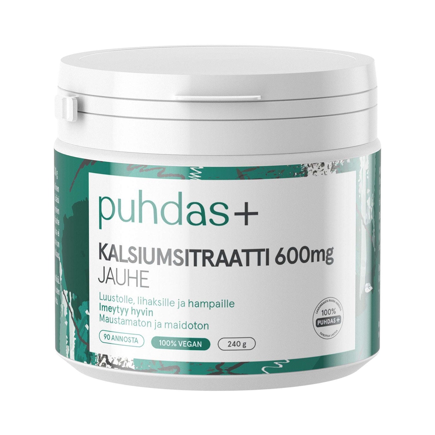 Puhdas+ Kalsiumsitraatti 600 mg-Puhdas+-Hyvinvoinnin Tavaratalo