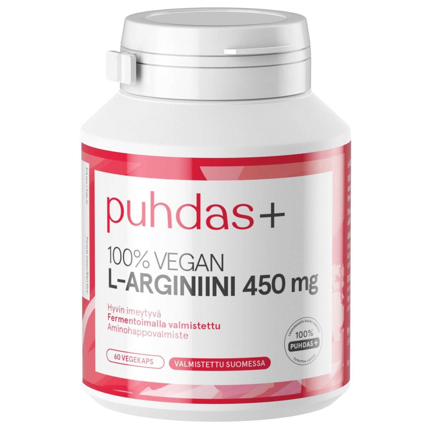 Puhdas+ Kasviperäinen L-Arginiini 450 mg-Puhdas+-Hyvinvoinnin Tavaratalo