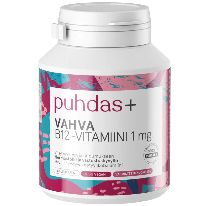 Puhdas+ Vahva B12-vitamiini 1 mg-Puhdas+-Hyvinvoinnin Tavaratalo