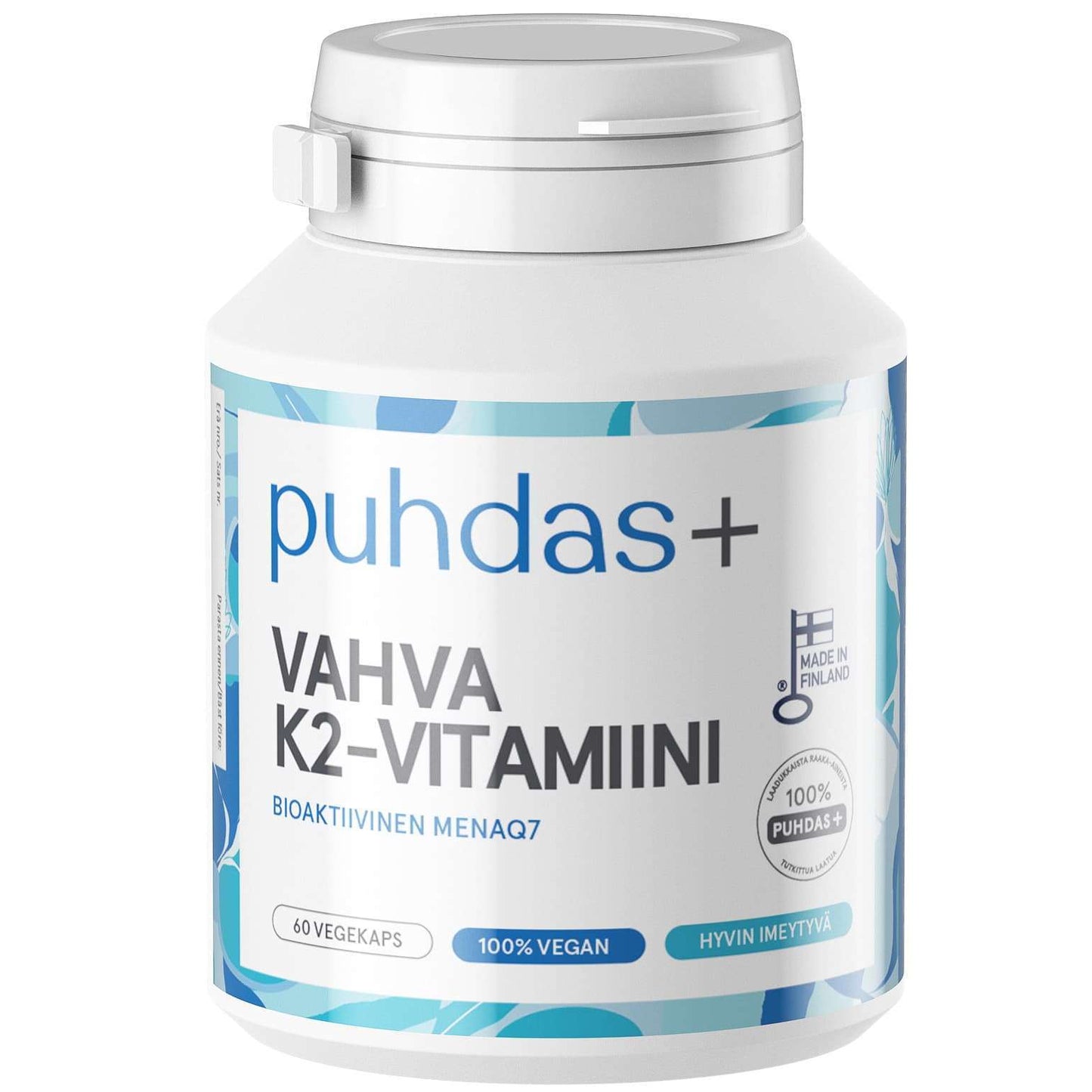 Puhdas+ K2-vitamiini 100 mikrog-Puhdas+-Hyvinvoinnin Tavaratalo