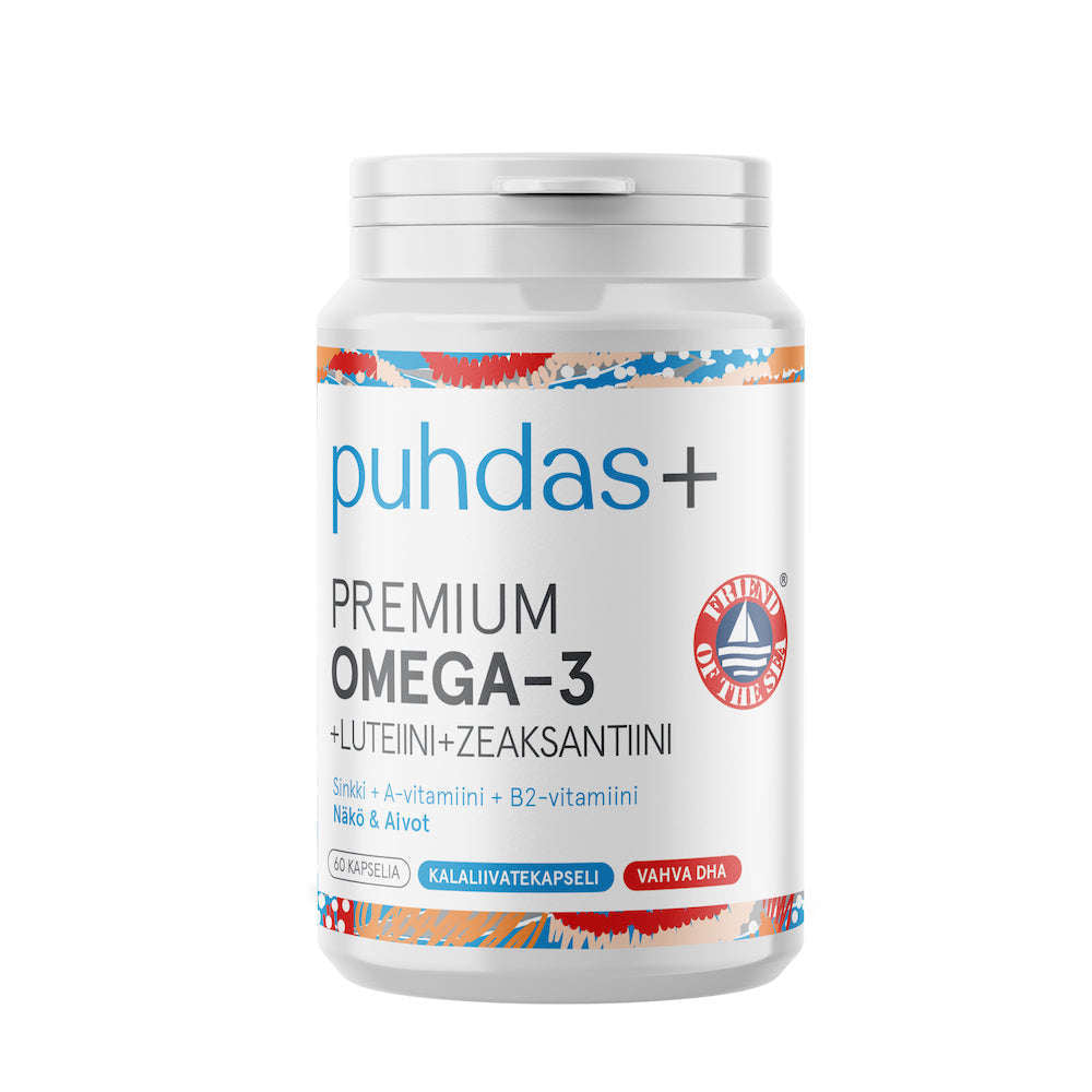 Puhdas+ Premium Omega-3 + Luteiini + Zeaksantiini-Puhdas+-Hyvinvoinnin Tavaratalo