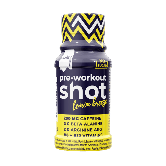 Puls Pre Workout Shot Lemon Breeze-Puls Nutrition-Hyvinvoinnin Tavaratalo