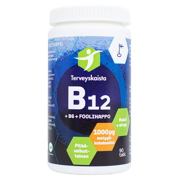 Terveyskaista Pitkävaikutteinen B12+B6+Foolihappo-Terveyskaista-Hyvinvoinnin Tavaratalo