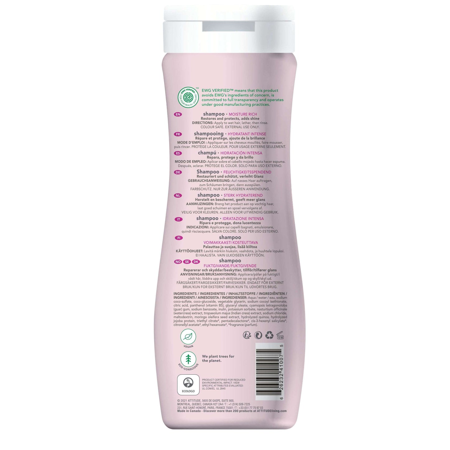 Attitude Super Leaves Kosteuttava Shampoo-Attitude-Hyvinvoinnin Tavaratalo