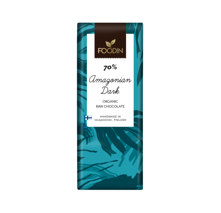 Foodin Luomu Raakasuklaa Amazonian Dark 70 %-Foodin-Hyvinvoinnin Tavaratalo
