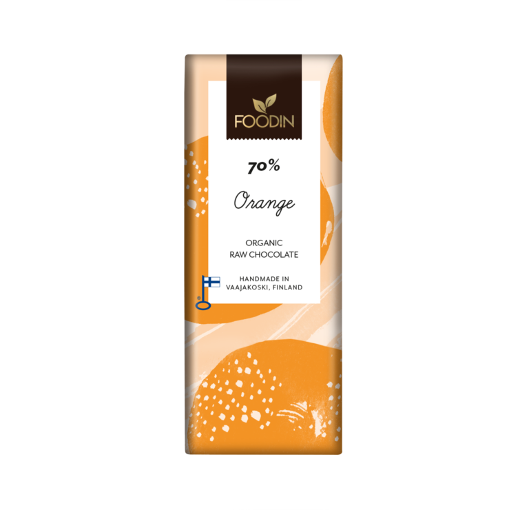 Foodin Luomu Raakasuklaa Orange 70 %-Foodin-Hyvinvoinnin Tavaratalo