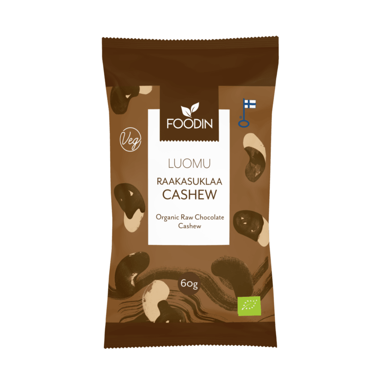 Foodin Luomu Raakasuklaakuorrutettu Cashew-Foodin-Hyvinvoinnin Tavaratalo
