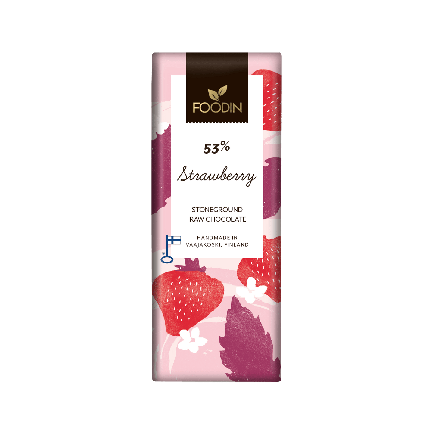 Foodin Luomu Raakasuklaa Strawberry 53 %-Foodin-Hyvinvoinnin Tavaratalo