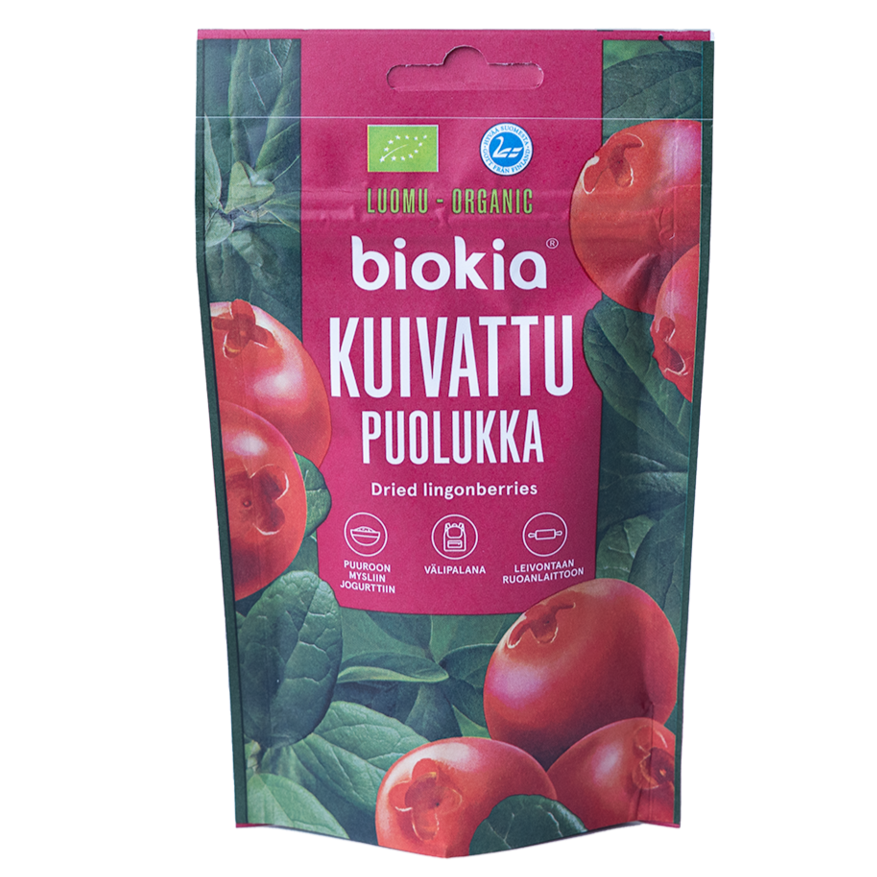 Biokia Luomu Kuivattu Puolukka-Biokia-Hyvinvoinnin Tavaratalo