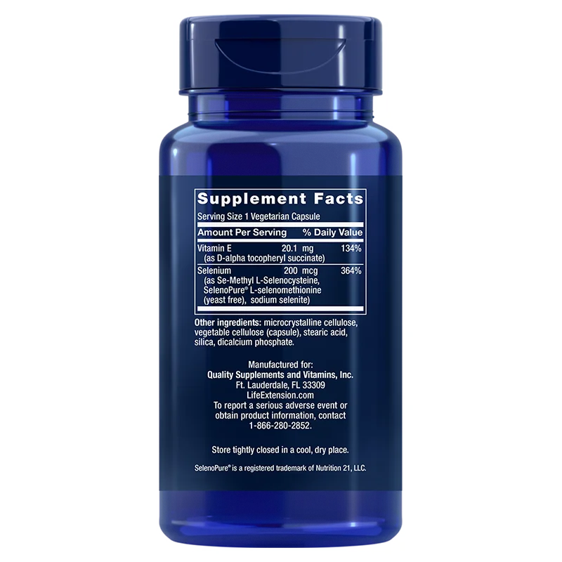 Life Extension Super Selenium Complex & Vitamin E-Life Extension-Hyvinvoinnin Tavaratalo