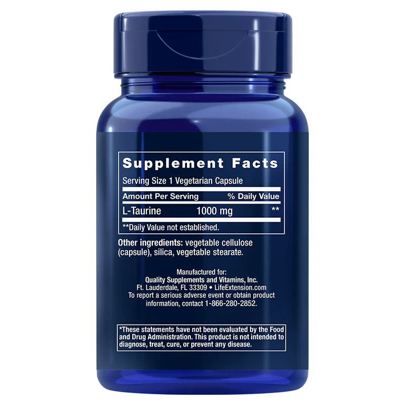 Life Extension Taurine 1000 mg-Life Extension-Hyvinvoinnin Tavaratalo