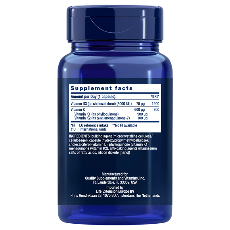 Life Extension Vitamins D & K-Life Extension-Hyvinvoinnin Tavaratalo