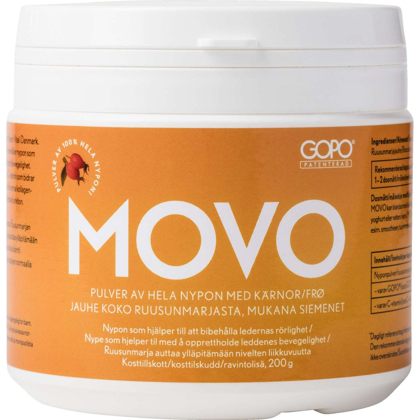 Movo Ruusunmarjajauhe-Movo-Hyvinvoinnin Tavaratalo