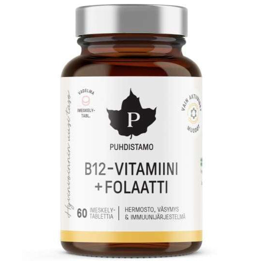 Puhdistamo B12-vitamiini + Folaatti-Puhdistamo-Hyvinvoinnin Tavaratalo